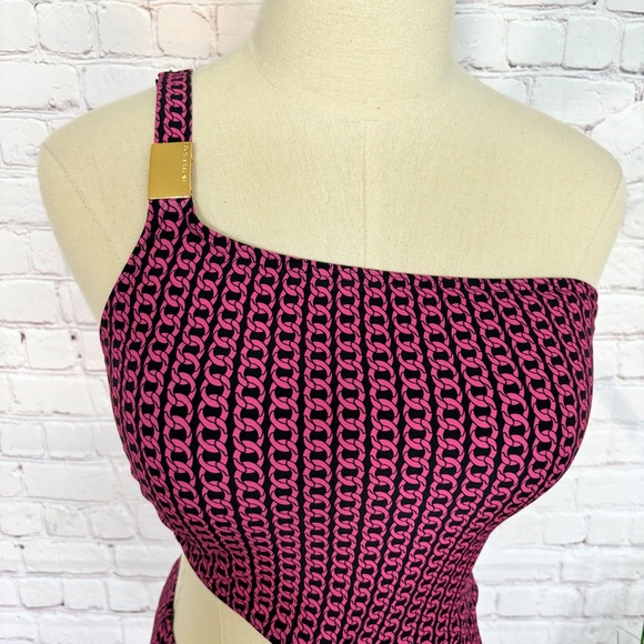 MICHAEL KORS Asymmetric One Shoulder Cutout One-Piece Swimsuit--12 - Picture 5 of 14
